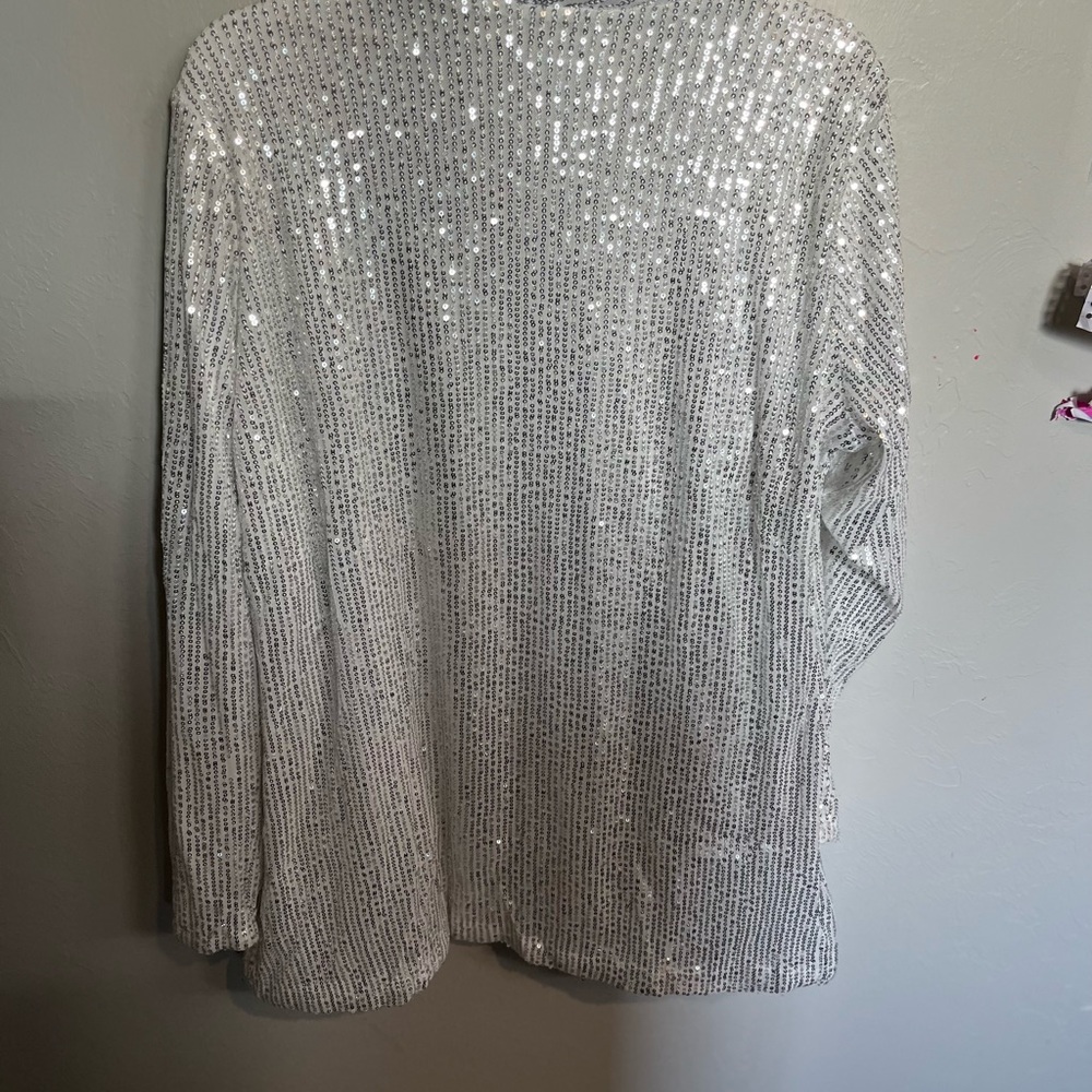 Women’s new silver sequin jacket with pockets